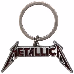 Metallica Logo Enamel Keyring - One Size, Deep Red/Silver