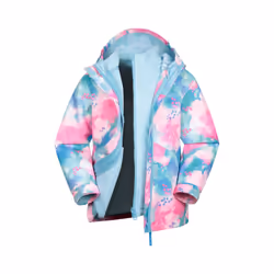 Mountain Warehouse Childrens/Kids Aries Watercolour 3 in 1 Waterproof Jacket - 13 Years, Blue