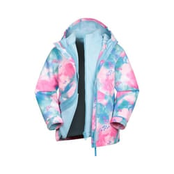 Mountain Warehouse Childrens/Kids Aries Watercolour 3 in 1 Waterproof Jacket - 13 Years, Blue