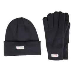 Mountain Warehouse Mens Thinsulate Fleece Beanie & Gloves Set - S-M, Navy