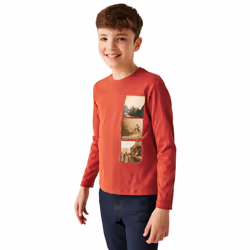 Regatta Childrens/Kids Wenbie III Photo Split Long-Sleeved T-Shirt - 11-12 Years, Red Ochre