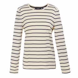 Regatta Womens/Ladies Federica II Stripe Long-Sleeved T-Shirt - 12 UK, Light Vanilla/Navy