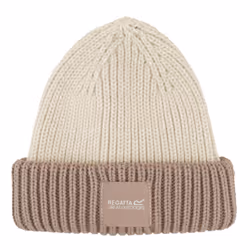 Regatta Childrens/Kids Connora Fisherman Logo Beanie - One Size, Light Vanilla/Warm Taupe