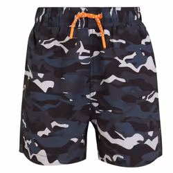 Regatta Childrens/Kids Skander III Camouflage Swim Shorts - 3-4 Years, Black