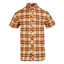 Regatta Mens Checked Packaway Travel Shirt - S, Persimmon