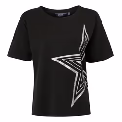 Regatta Womens/Ladies Abaya Star Foil Print T-Shirt - 10 UK, Black