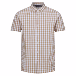 Regatta Mens Denmoor Checked Shirt - S, Oat/White