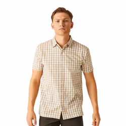 Regatta Mens Denmoor Checked Shirt - S, Oat/White