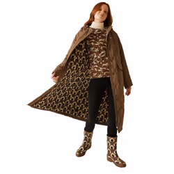Regatta Womens/Ladies Orla Kiely Quilted Long Length Jacket - 14 UK, Toasted Tan