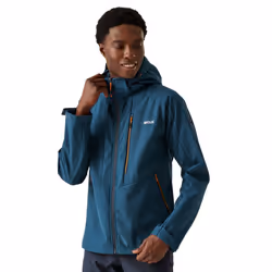 Regatta Mens Hewitts X Colour Block Soft Shell Jacket - L, Moonlight Denim/Fox