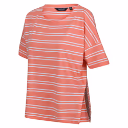Regatta Womens/Ladies Abaya Striped T-Shirt - 18 UK, Shell Pink/White