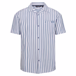Regatta Mens Shorebay II Stripe Short-Sleeved Shirt - S, Coronet Blue/White