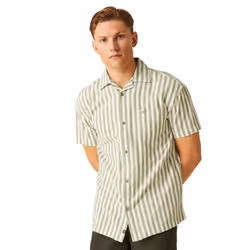 Regatta Mens Shorebay II Stripe Short-Sleeved Shirt - S, Fauna/Antique White