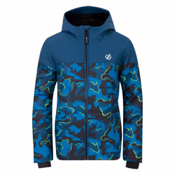 Regatta Childrens/Kids Liftie Camo Ski Jacket - 11-12 Years, Moonlight Denim/Kingfisher Blue