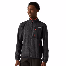 Regatta Mens Baslinn Marl Full Zip Fleece Jacket - XL, Black/Black Marl