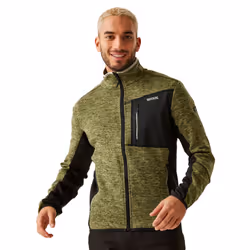 Regatta Mens Baslinn Marl Full Zip Fleece Jacket - 3XL, Nephrite Green/Black