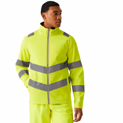 Regatta Professional Mens Pro Contract Ablaze Hi-Vis 2 Layer Soft Shell Jacket - 3XL, Yellow