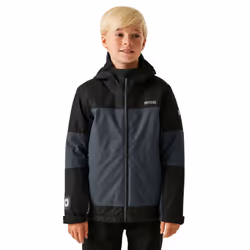Regatta Childrens/Kids Beamz IV Waterproof Jacket - 14 Years, Seal Grey/Black