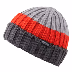 Regatta Mens Davion V Beanie - One Size, Mineral Grey/High Risk Red