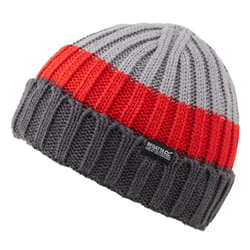 Regatta Mens Davion V Beanie - One Size, Mineral Grey/High Risk Red