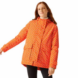 Regatta Womens/Ladies Orla Kiely Clover Mid Length Waterproof Jacket - 10 UK, Red