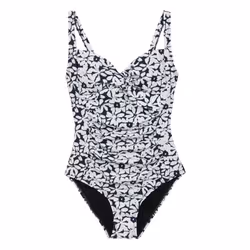 Regatta Womens/Ladies Sakari Large Floral Tummy Control One Piece Swimsuit - 10 UK, Navy/White