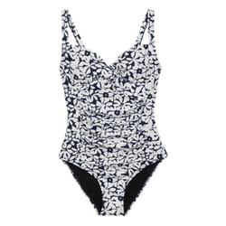 Regatta Womens/Ladies Sakari Large Floral Tummy Control One Piece Swimsuit - 10 UK, Navy/White