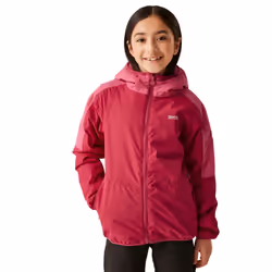 Regatta Childrens/Kids Volcanics VIII Terrain Print Reflective Jacket - 14 Years, Deep Pink/Hot Pink