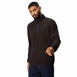 Regatta Mens Navigate Half Zip Fleece - 3XL, Black/New Royal