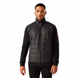 Regatta Mens Colliston Baffled Fleece Jacket - S, Black/Red Ochre