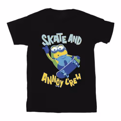 Minions Boys Skate Crew T-Shirt - 13 Years, Black