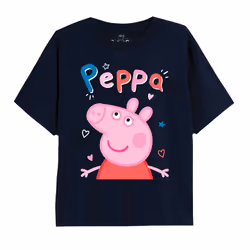 Peppa Pig Girls Classic Doodle T-Shirt - 7-8 Years, Navy