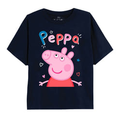 Peppa Pig Girls Classic Doodle T-Shirt - 7-8 Years, Navy