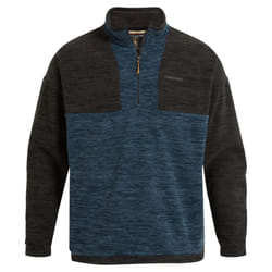Craghoppers Mens Esk Colour Block Melange Half Zip Fleece Top - XS, Blue Stone