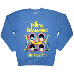 The Beatles Unisex Adult Yellow Submarine Heads In Circles Sweatshirt - S, Blue