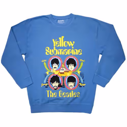 The Beatles Unisex Adult Yellow Submarine Heads In Circles Sweatshirt - XXL, Blue