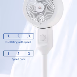 HOMCOM 9 Inch Air Circulator Fan 70 Degree Oscillation Carry Handle White