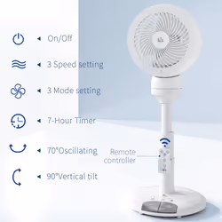HOMCOM 9 Inch Height Adjustable Air Circulator Fan with 9 Setting, White