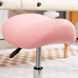 HOMCOM Saddle Stool Adjustable Rolling Salon Chair for Massage Spa Beauty Pink - Additional view 7