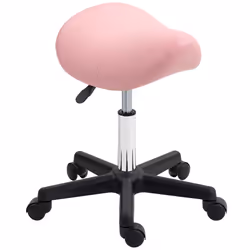 HOMCOM Saddle Stool Adjustable Rolling Salon Chair for Massage Spa Beauty Pink - Additional view 8