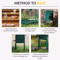 Outsunny Single Door Rat Trap for Small Animals, Dark Green