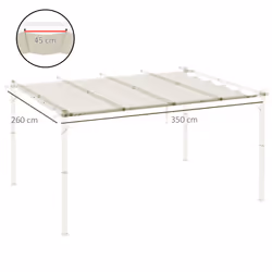 Outsunny Pergola Shade Cover Replacement Canopy for 4 x 3(m) Pergola, Cream