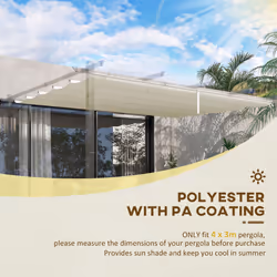 Outsunny Pergola Shade Cover Replacement Canopy for 4 x 3(m) Pergola, Cream