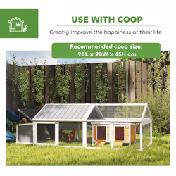 PawHut Wooden Chicken Run with Nesting Box, Openable Roof, for 4-8 Chickens - Additional view 5