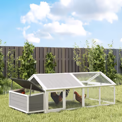 PawHut Wooden Chicken Run with Nesting Box, Openable Roof, for 4-8 Chickens - Additional view 7