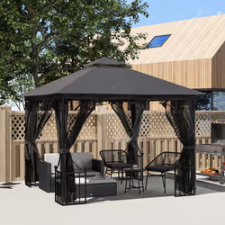 Outsunny Gazebo Party Tent Canopy Sun Shade for Patio Garden 3x3(m)