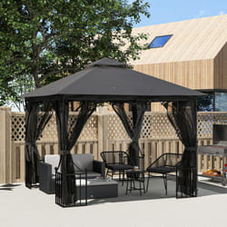 Outsunny Gazebo Party Tent Canopy Sun Shade for Patio Garden 3x3(m)