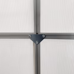 Outsunny Polycarbonate Walk-in Garden Greenhouse w/ Sliding Door Silver Tone - Additional view 8