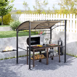 Outsunny 2.2 x 1.5 m BBQ Gazebo Tent Sun Shade with Canopy, Khaki - Additional view 5