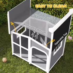 PawHut Wooden Dog Kennel, Dog House with Removable Floor, Charcoal Grey - Additional view 4